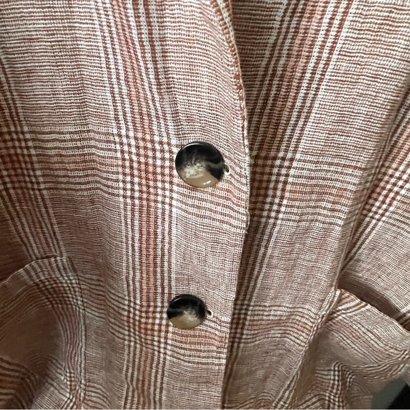 J.Jill Henna Burnt Orange Plaid Linen Blend Blazer Preppy Academia Oversized XL - Picture 4 of 11